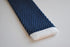 navy blue skinny knitted tie with white tip
